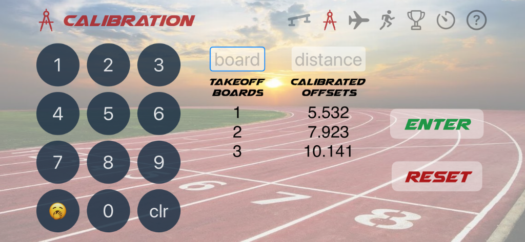 JumpRail Calibration screen