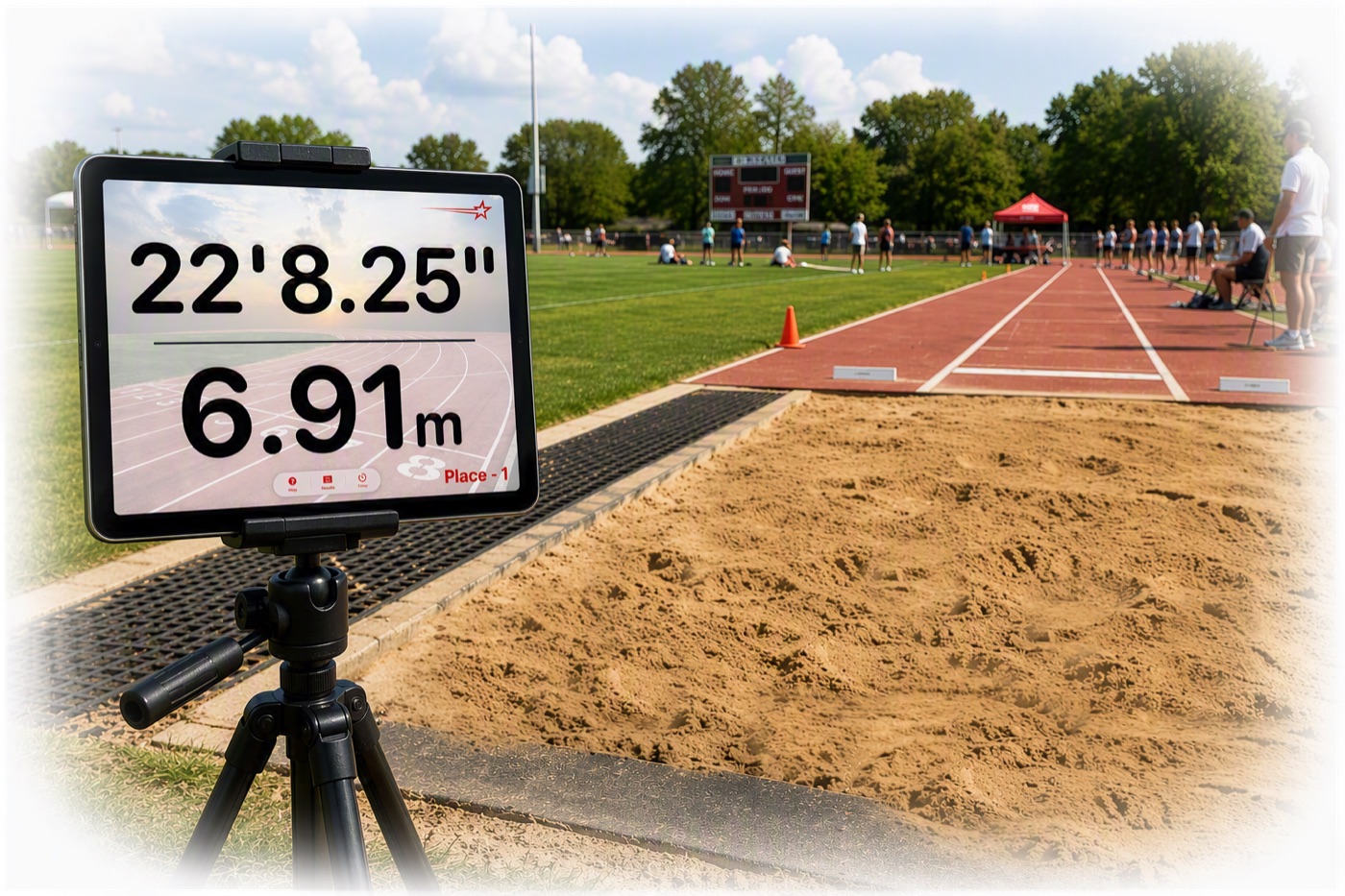 LaserPad showing a distance on an iPad