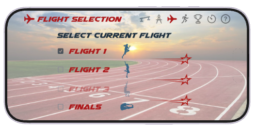 JumpRail flight selection screen