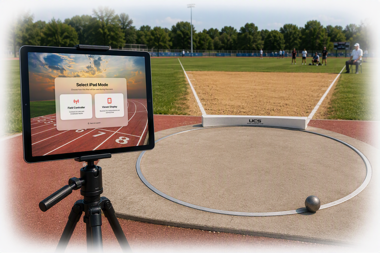 LaserPad field controller and viewer displays showing the same distance