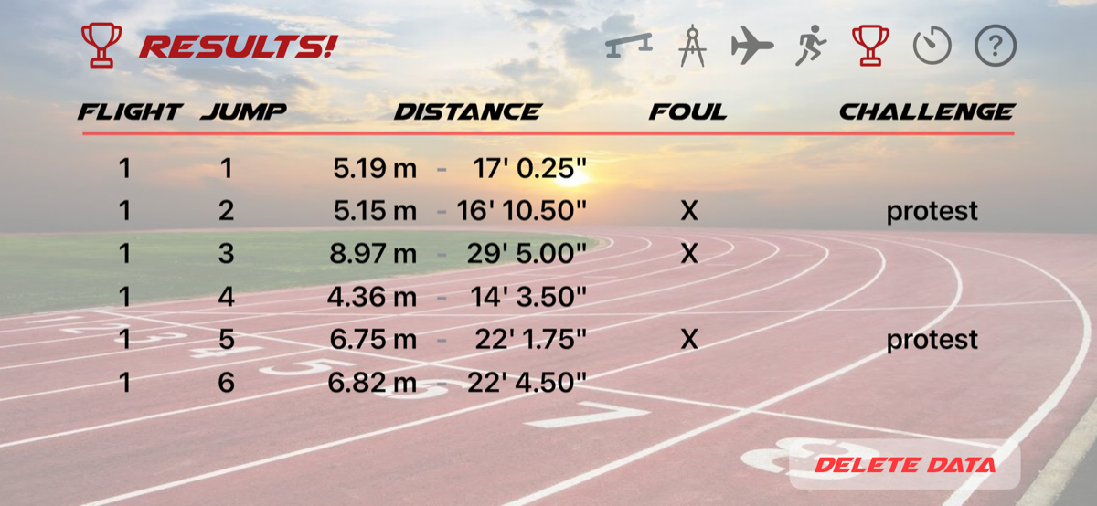 LaserPad showing a distance with its place in the lower-right corner
